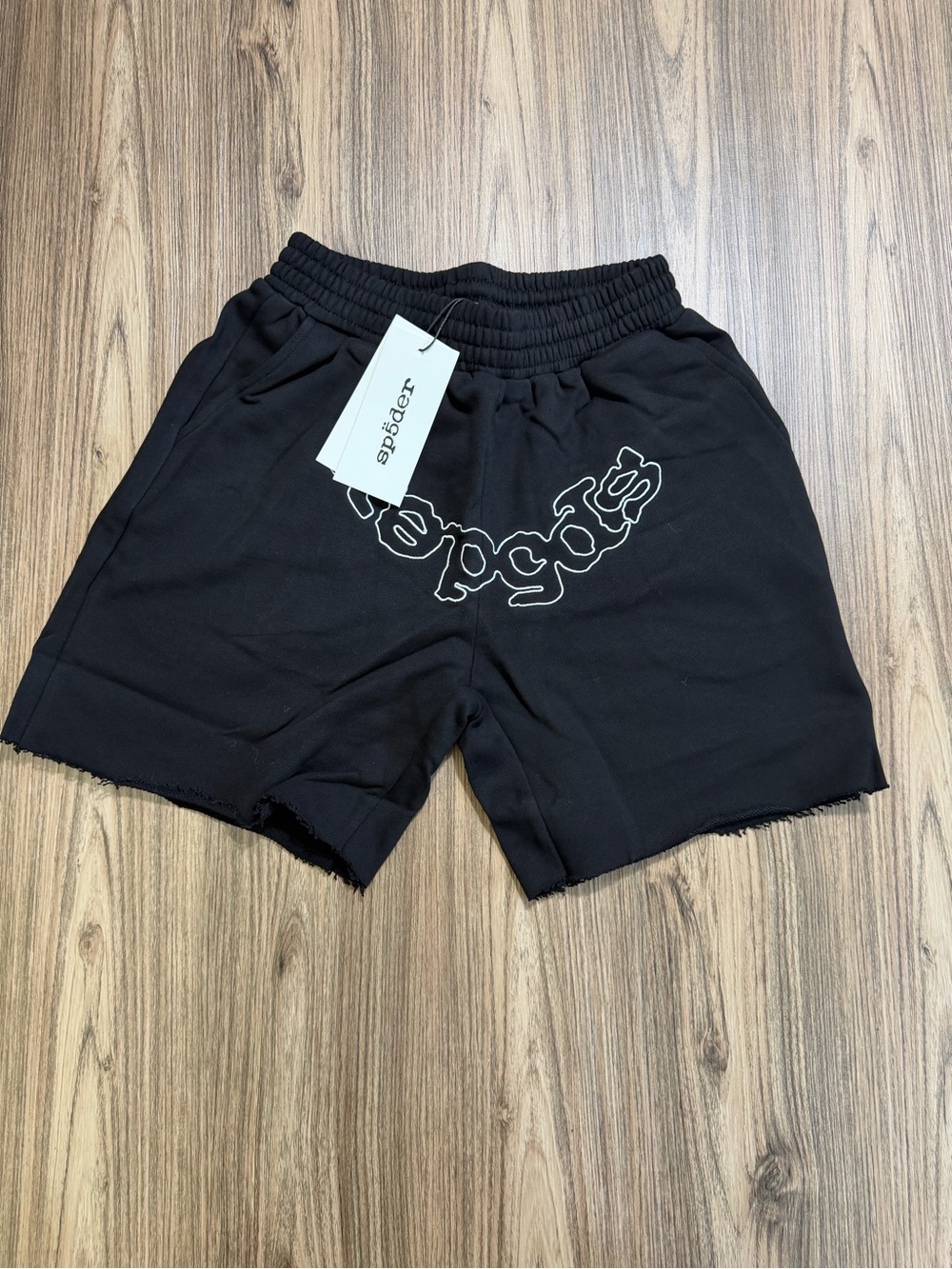 Men's Black Athletic Shorts with Logo Detail